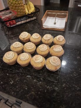 Cupcakes cooling on a rack